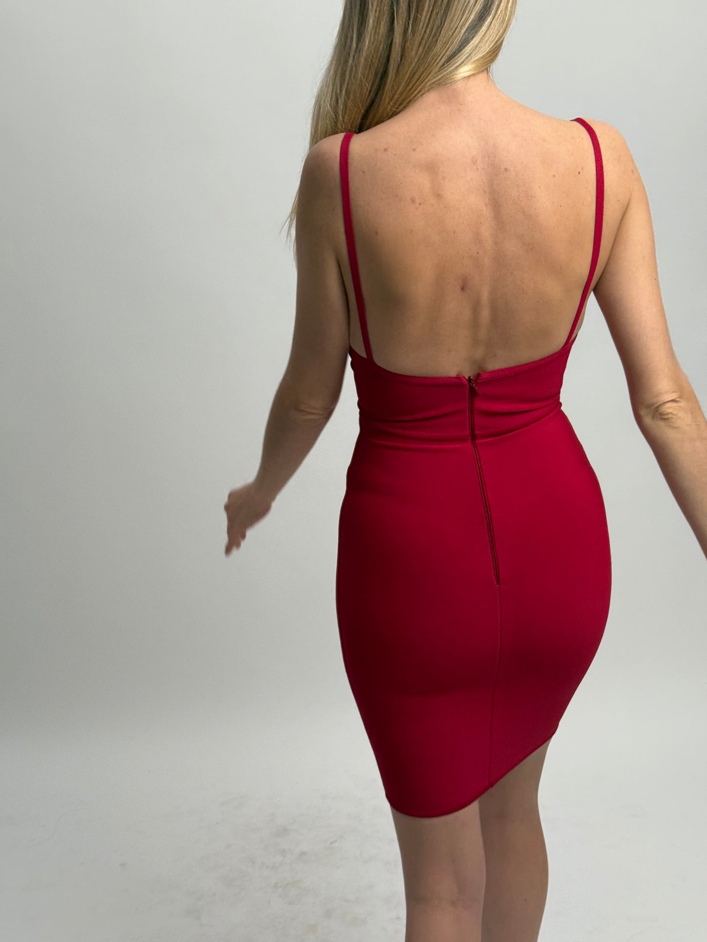 Herve Leger Bodycon Mini Dress - Red (Small)