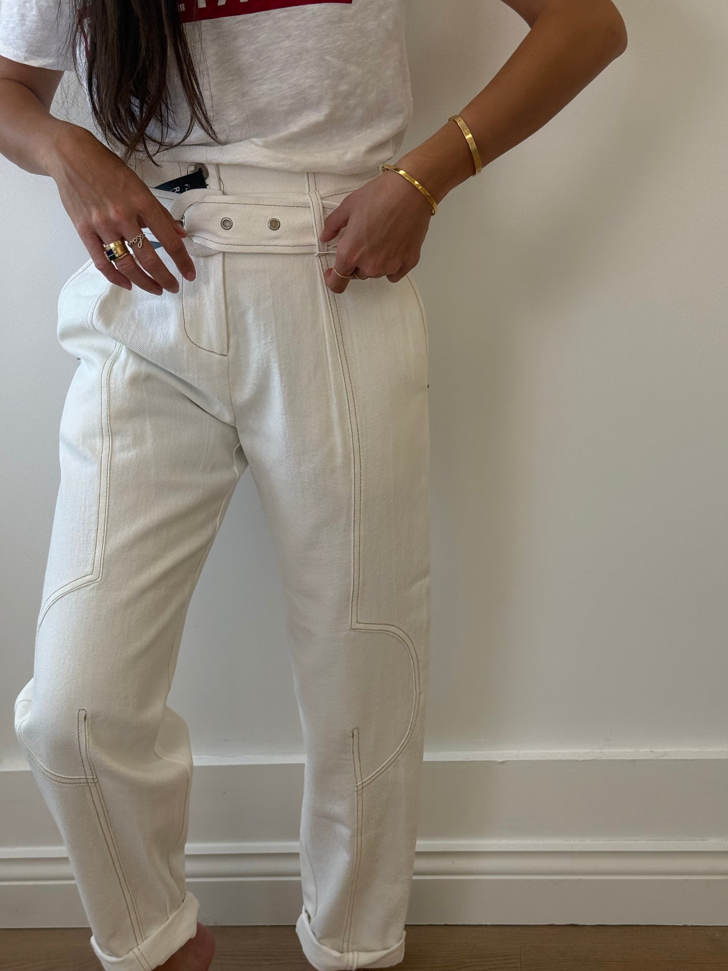 Low Classic Barrelled Leg Stitch Belt (M)