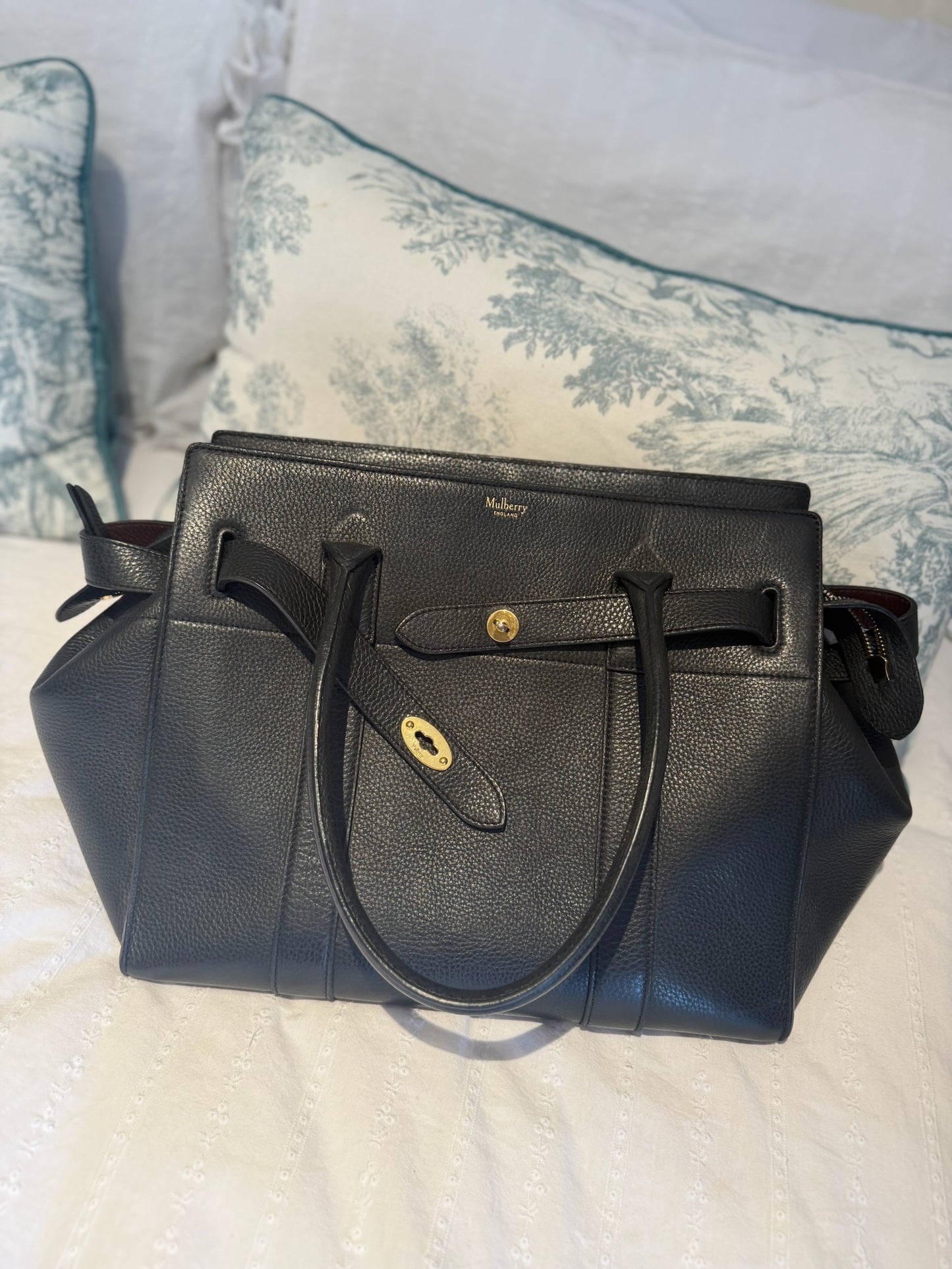 Mulberry Bayswater Zip Bag – Black Leather