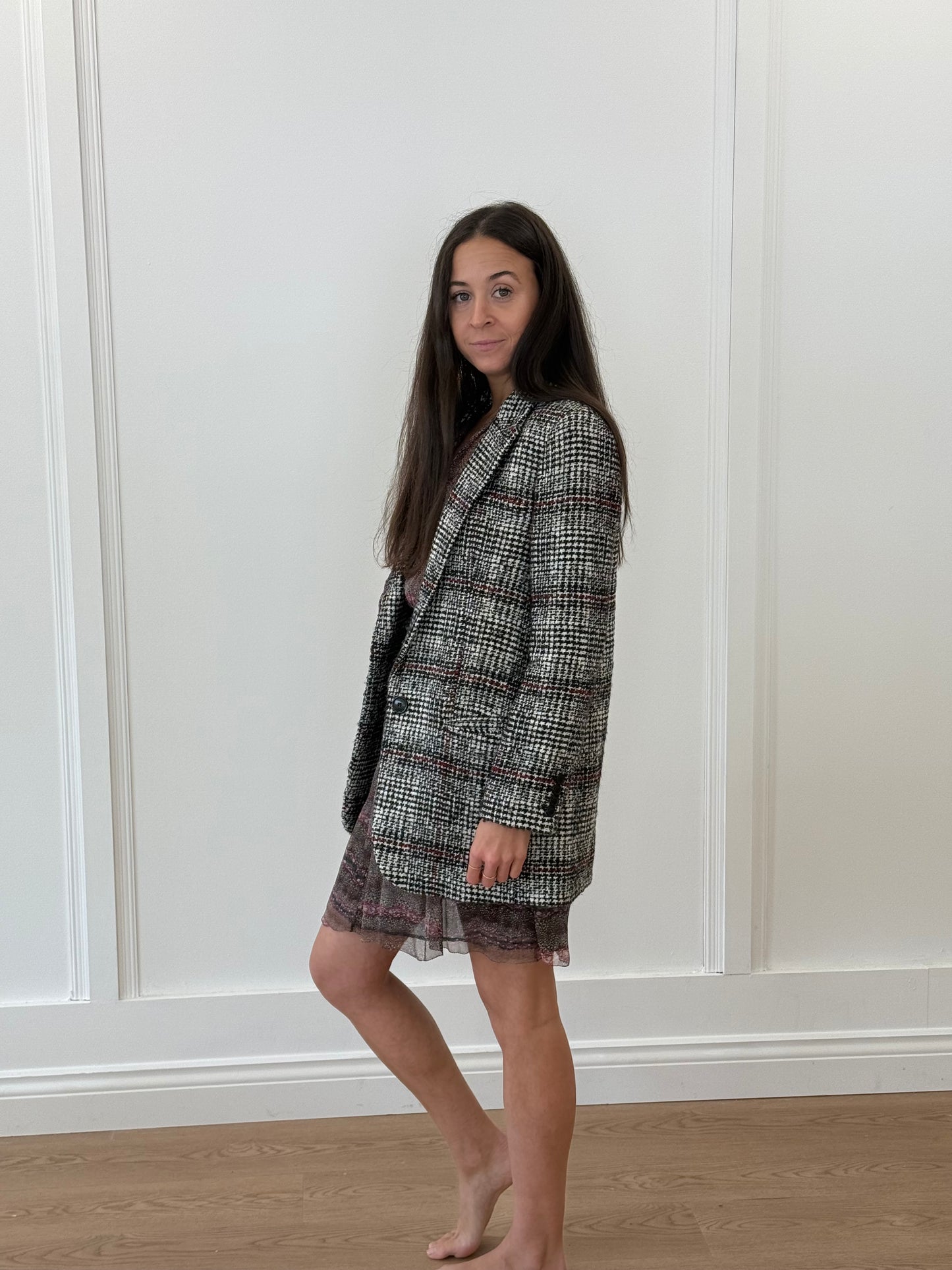 Isabel Marant Checked Blazer - Black/White Checked (Size 36)