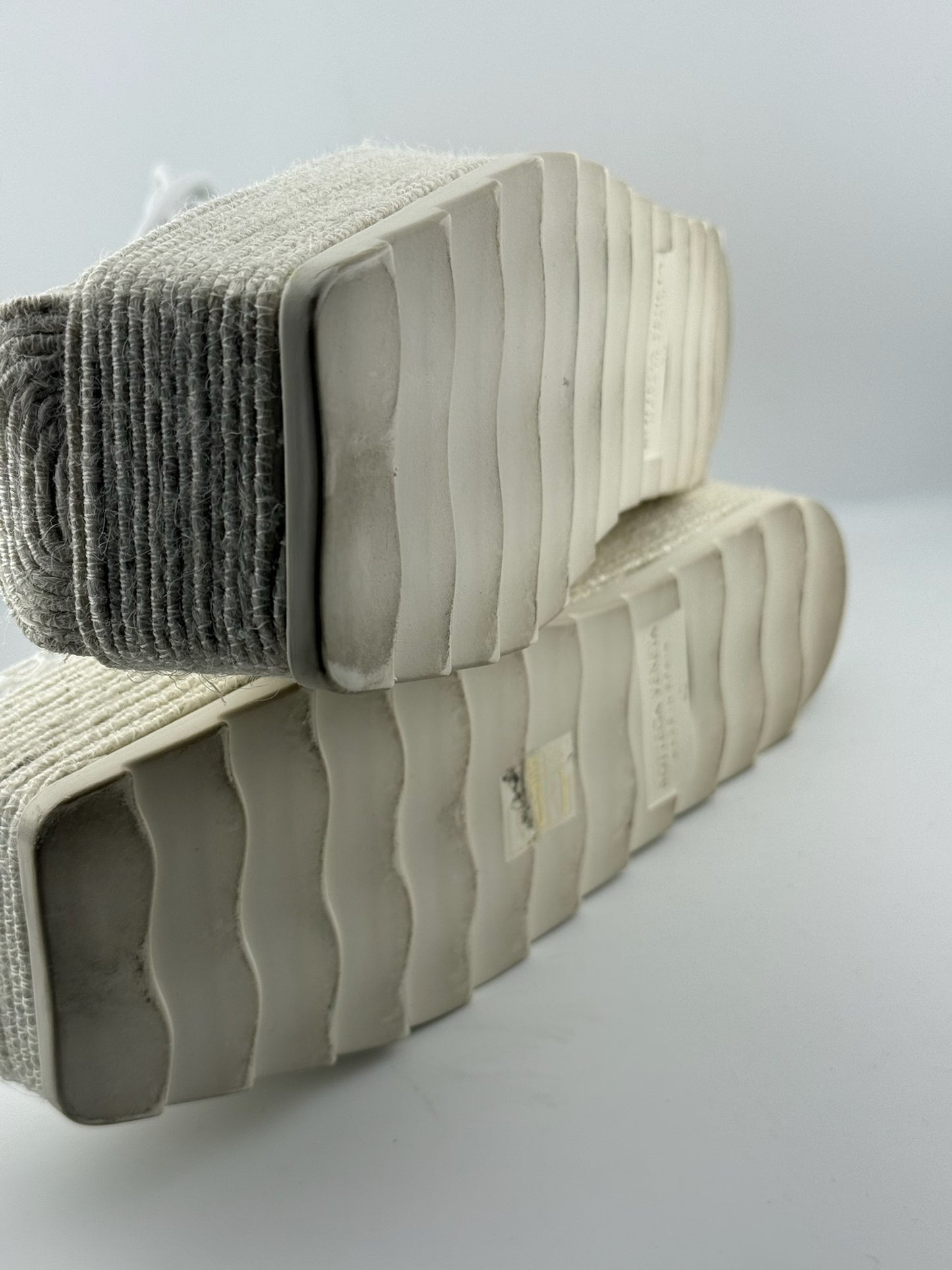 Bottega Veneta White Sporty Web Wedge Espadrilles