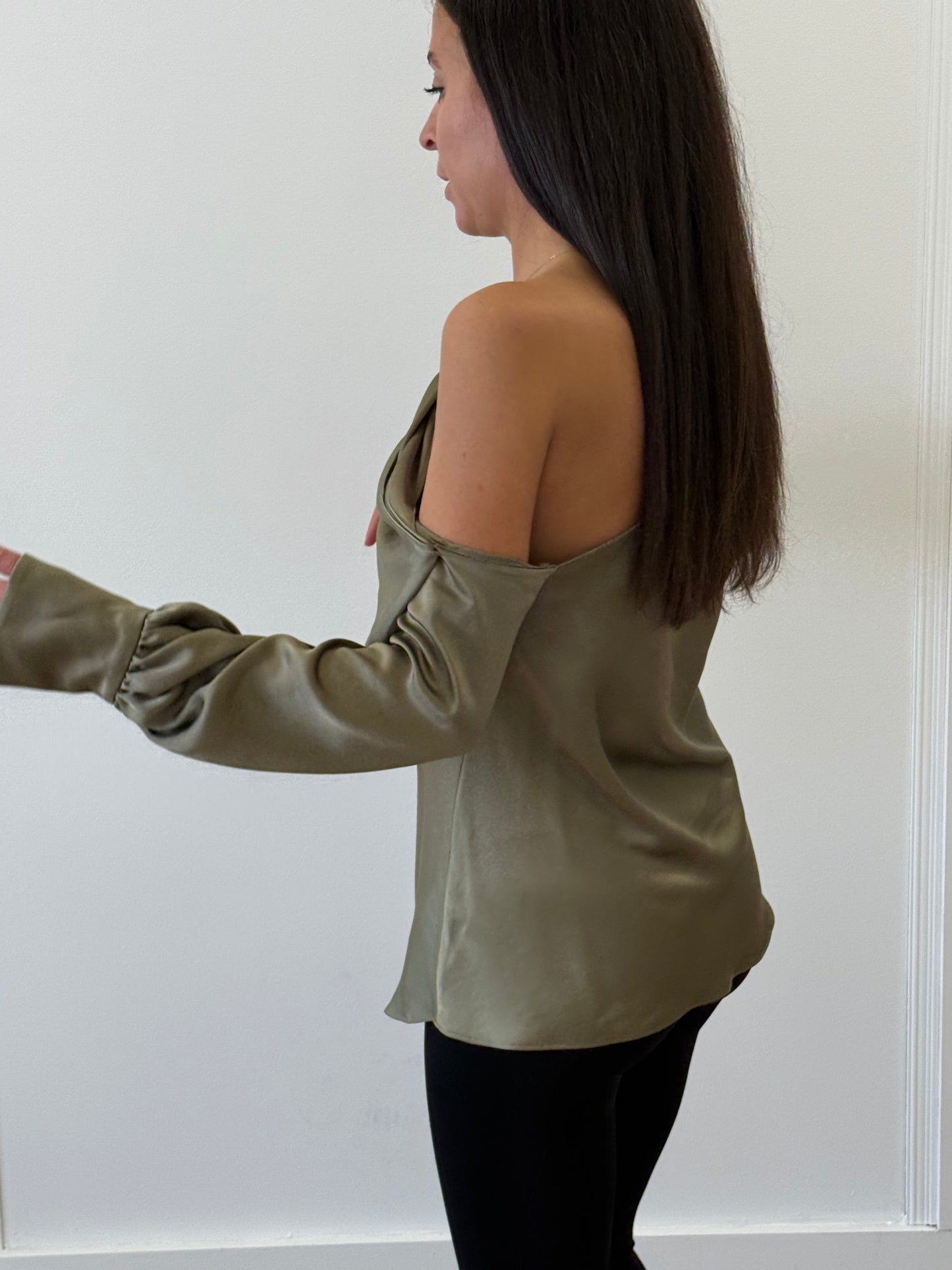 Jonathan Simkhai Alice Blouse - Green (Size XS)