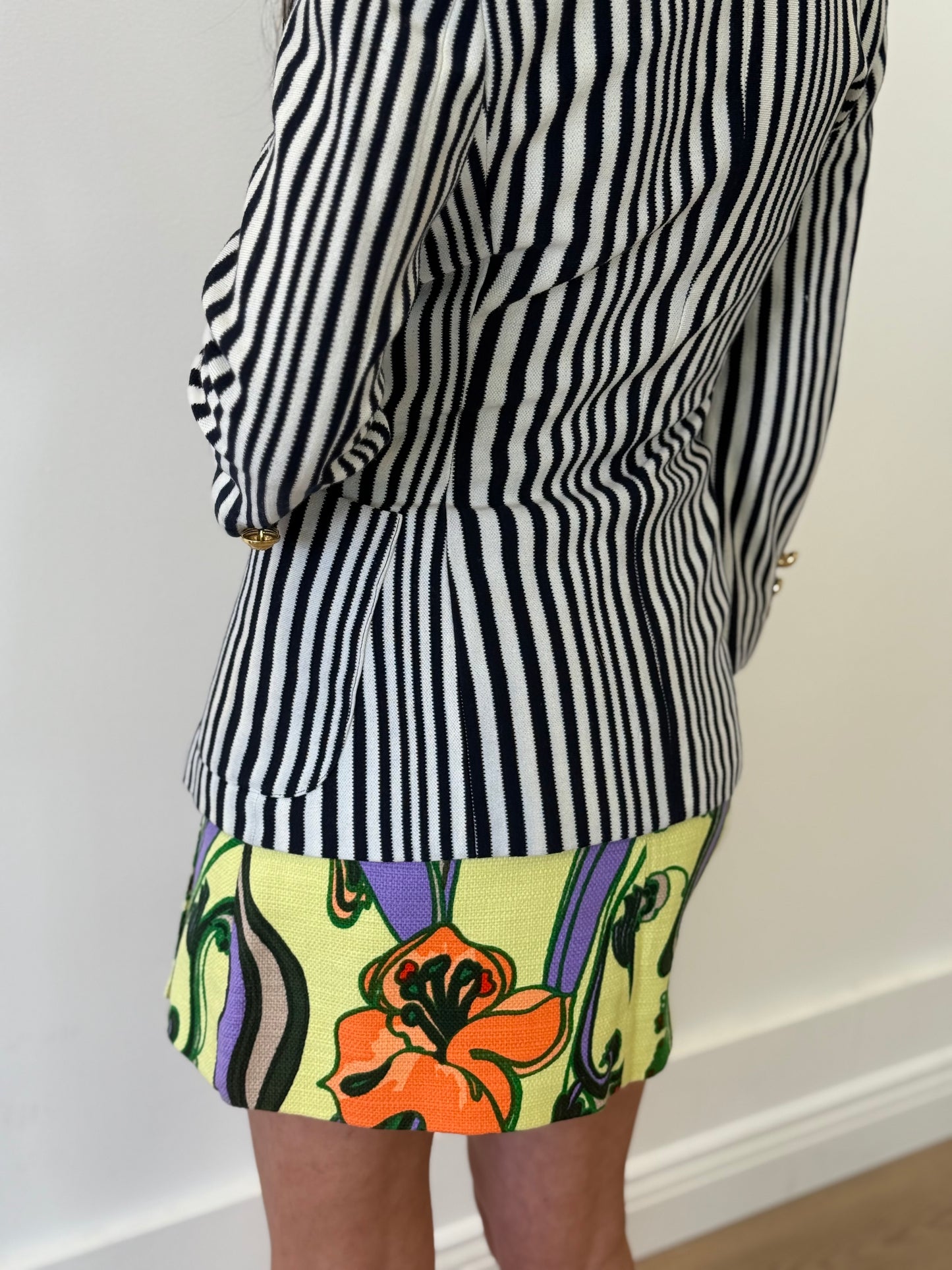 Dolce & Gabbana Print Mini Skirt - Lime Green/Orange/Purple (Size 40)
