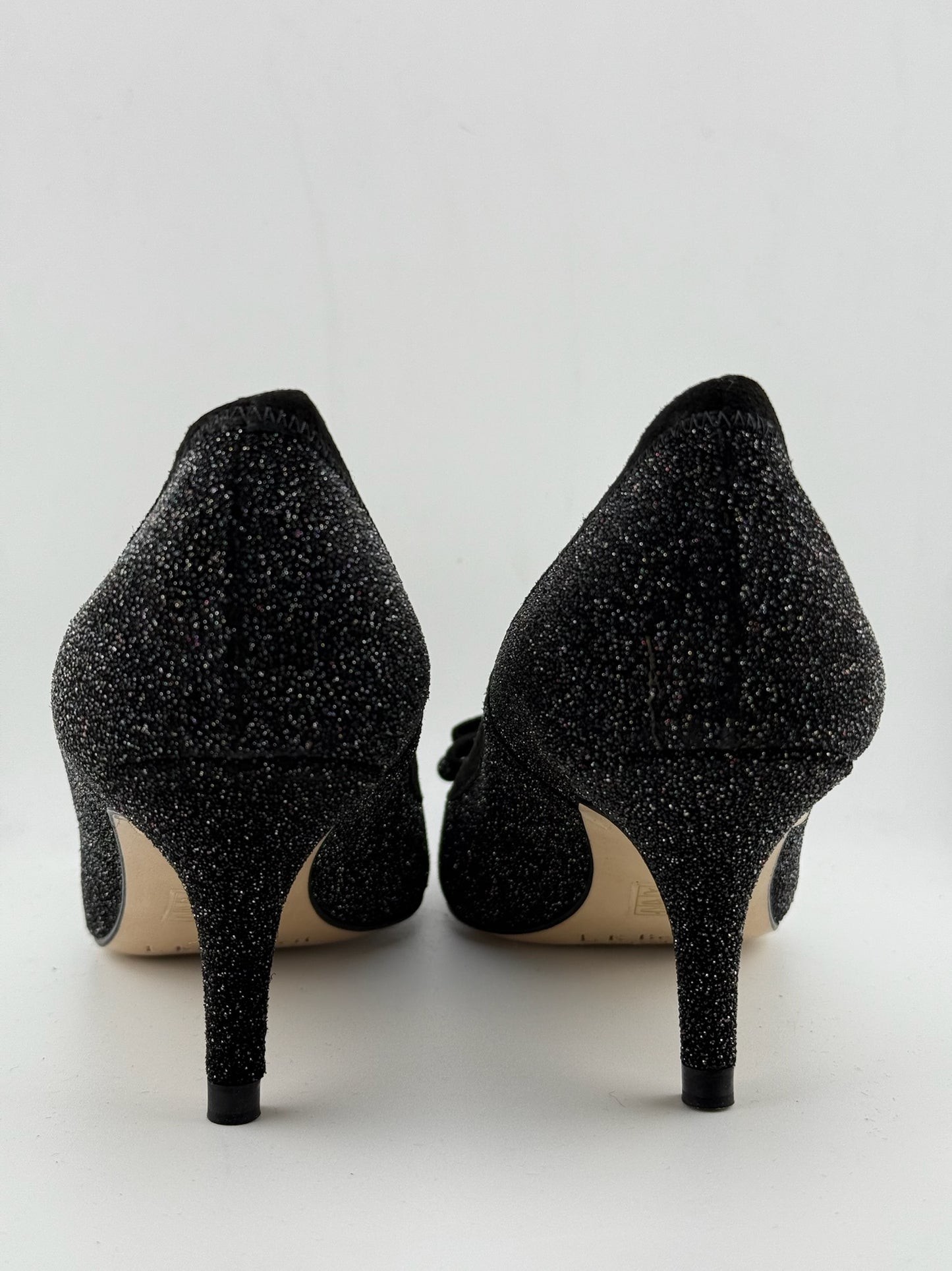 LK Bennett Lottie Pointed Court Shoes - Sugar Crystal (Black) (EUR 37)