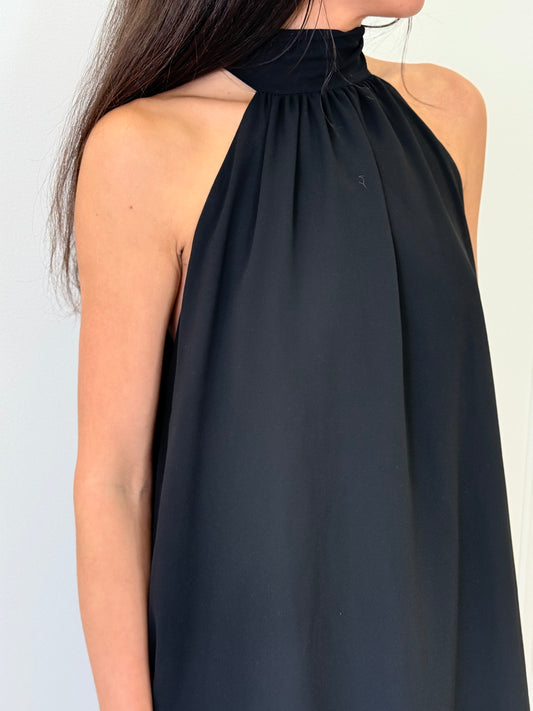 Haut Hippee Halter Neck Black Dress - Black