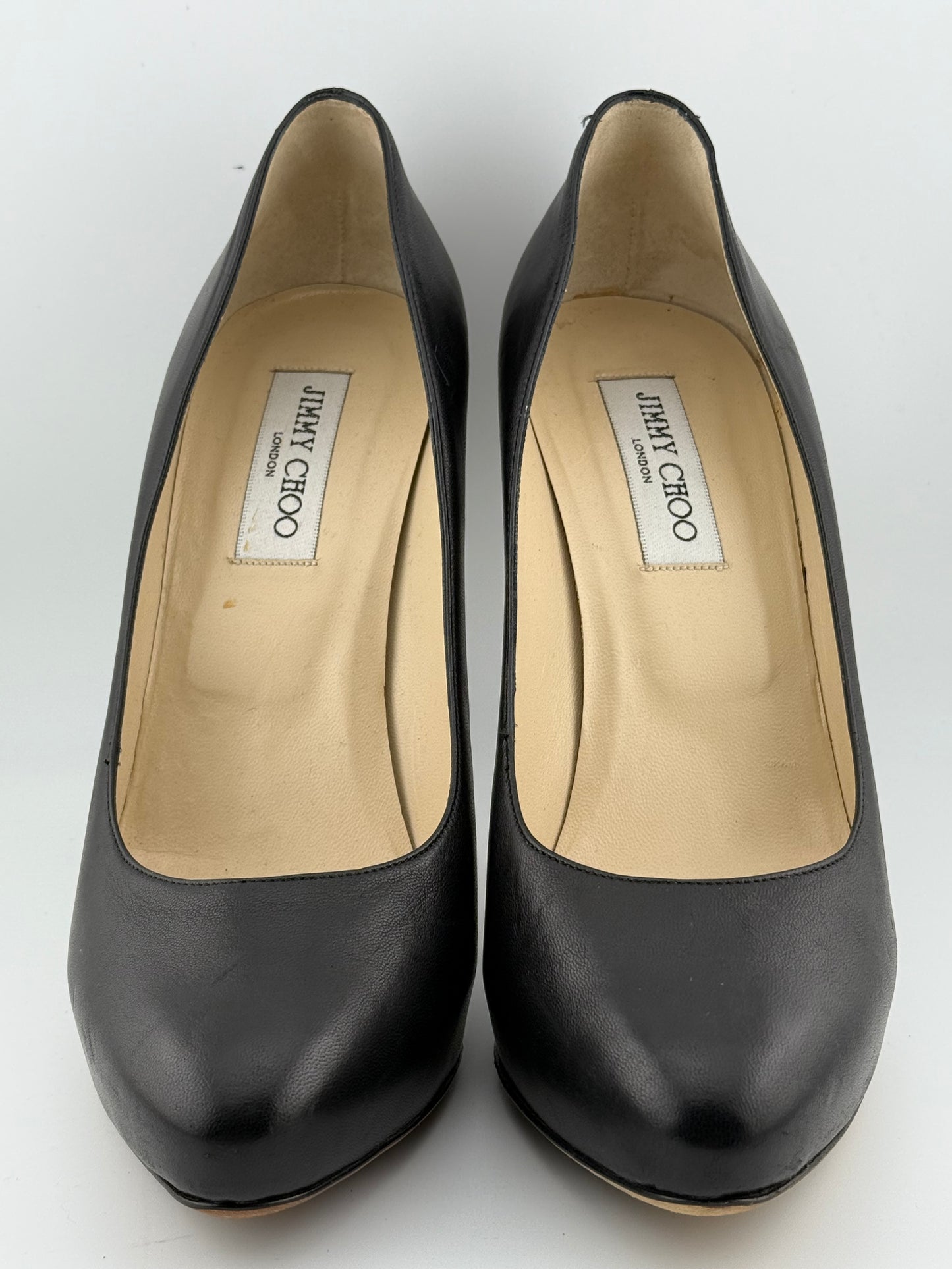Jimmy Choo Heeled Pumps with Statement Heel - Black/Silver (EUR 40)