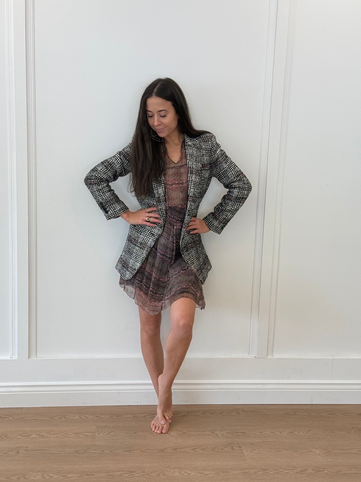 Isabel Marant Checked Blazer - Black/White Checked (Size 36)