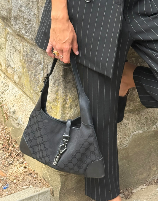 Gucci Jackie Handbag Logo Black