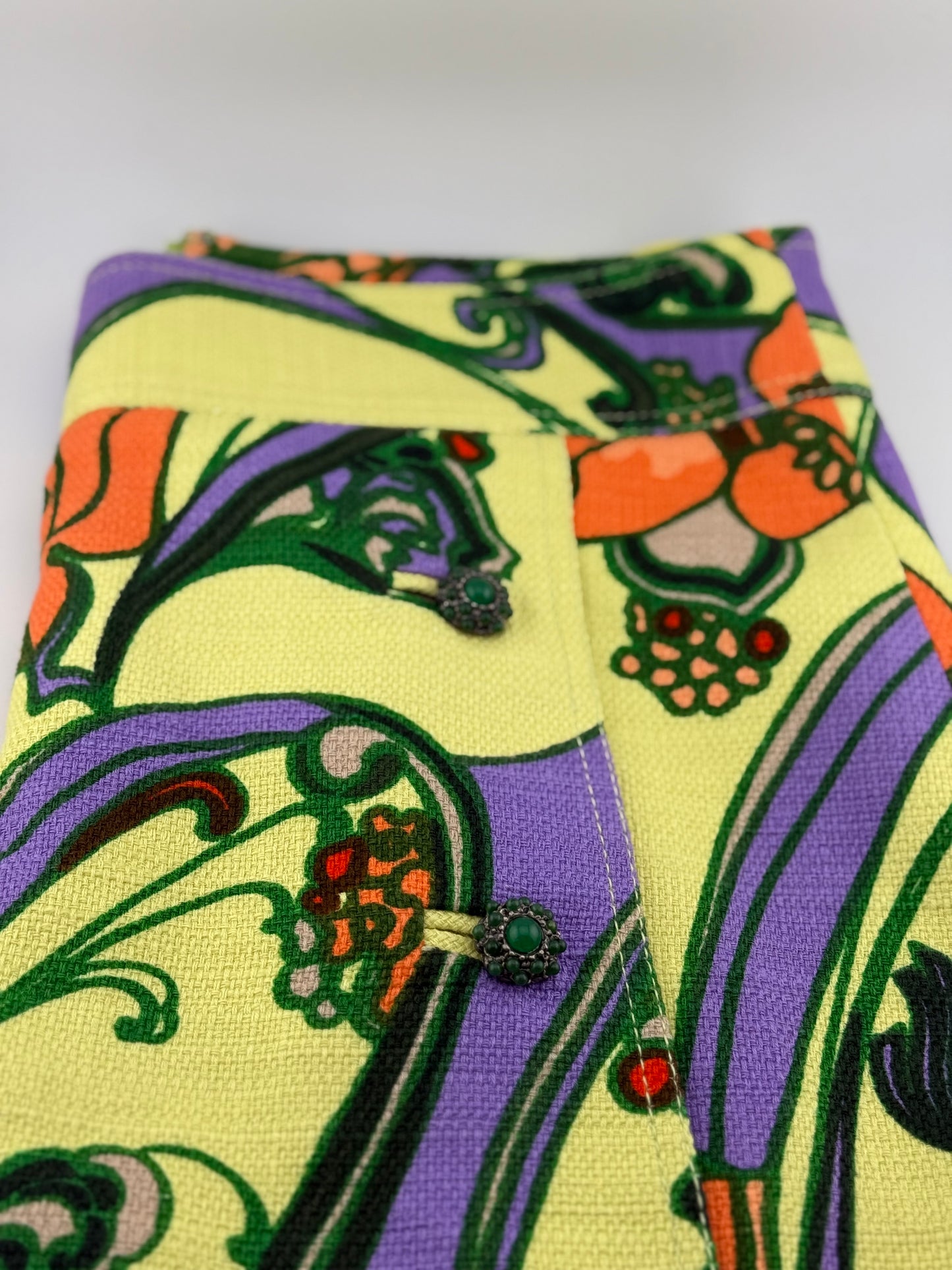Dolce & Gabbana Print Mini Skirt - Lime Green/Orange/Purple (Size 40)