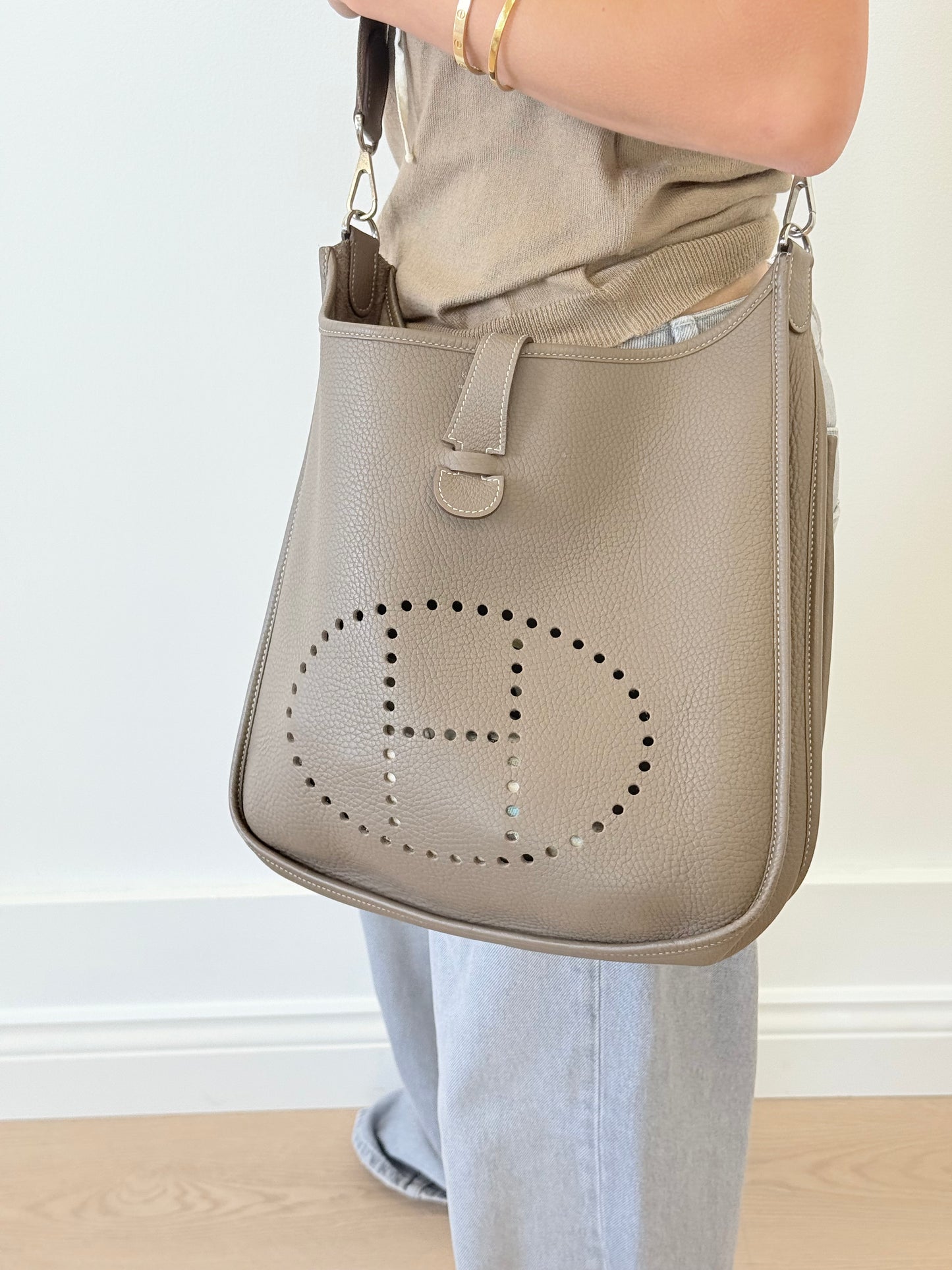 Hermes Over The Shoulder Bag Everlyne - Dark Mushroom Brown (O/S)