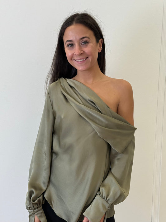 Jonathan Simkhai Alice Blouse - Green (Size XS)