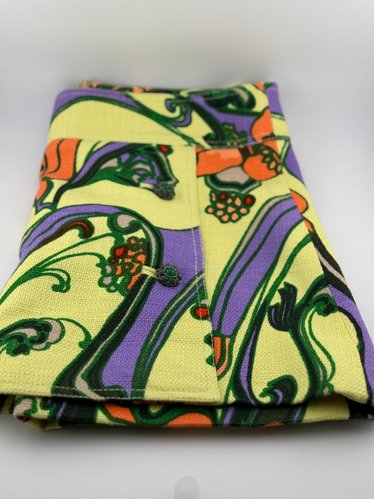 Dolce & Gabbana Print Mini Skirt - Lime Green/Orange/Purple (Size 40)