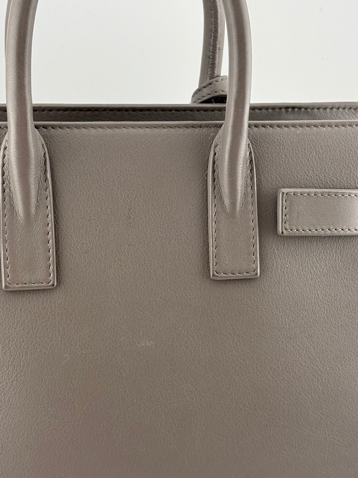 Saint Laurent Sac De Jour Nano Leather Tote – Grey