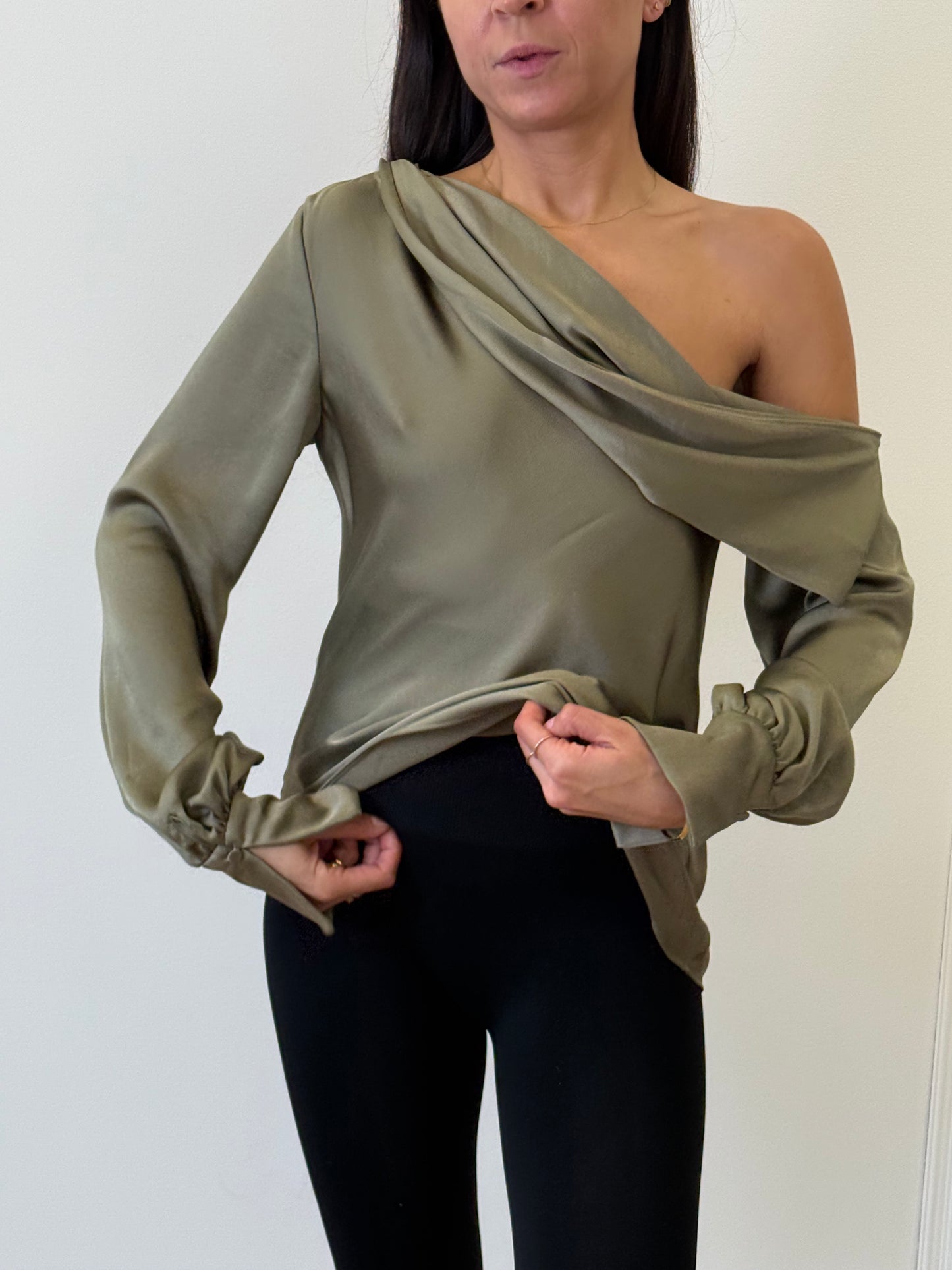 Jonathan Simkhai Alice Blouse - Green (Size XS)