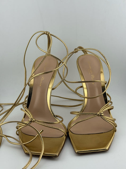 Gianvito Rossi Sylvie Nappa Strappy Sandals - Silver (Size 37)