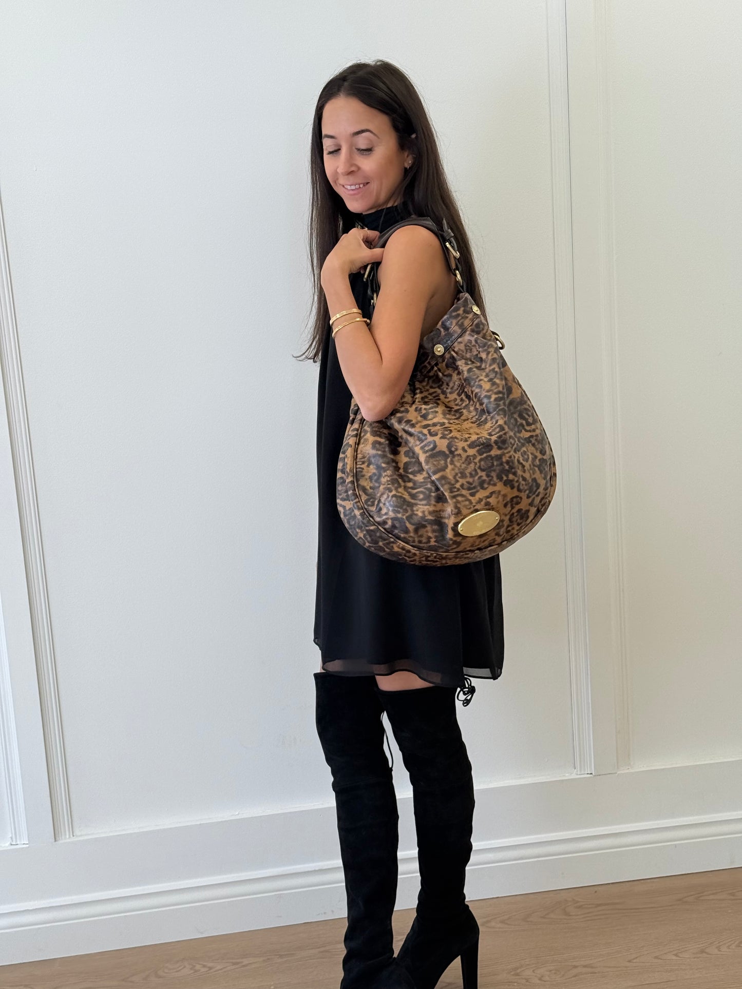 Mulberry Leopard Print Mitzy Hobo Bag