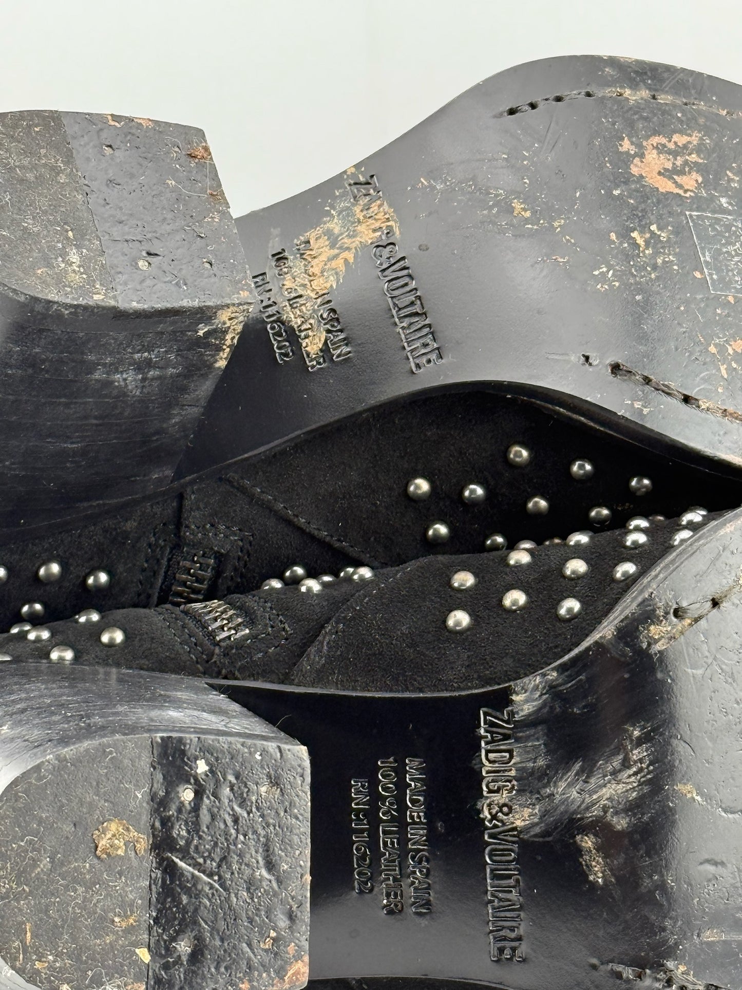 Zadig & Voltaire Studded Western Ankle Boots - Black (EUR 37)