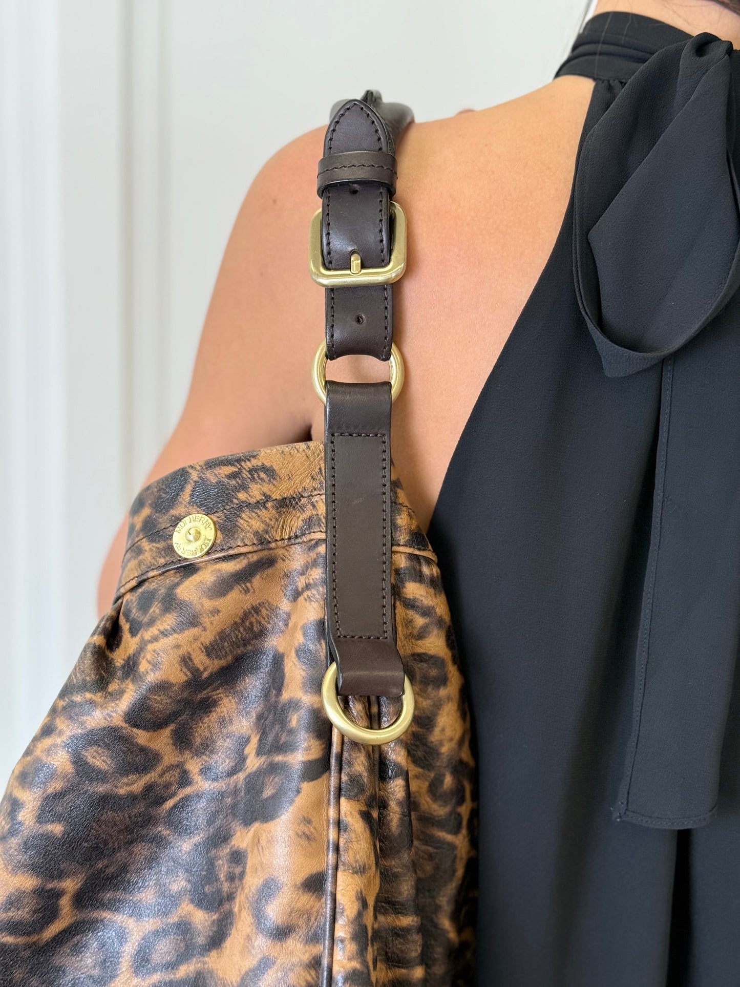 Mulberry Leopard Print Mitzy Hobo Bag
