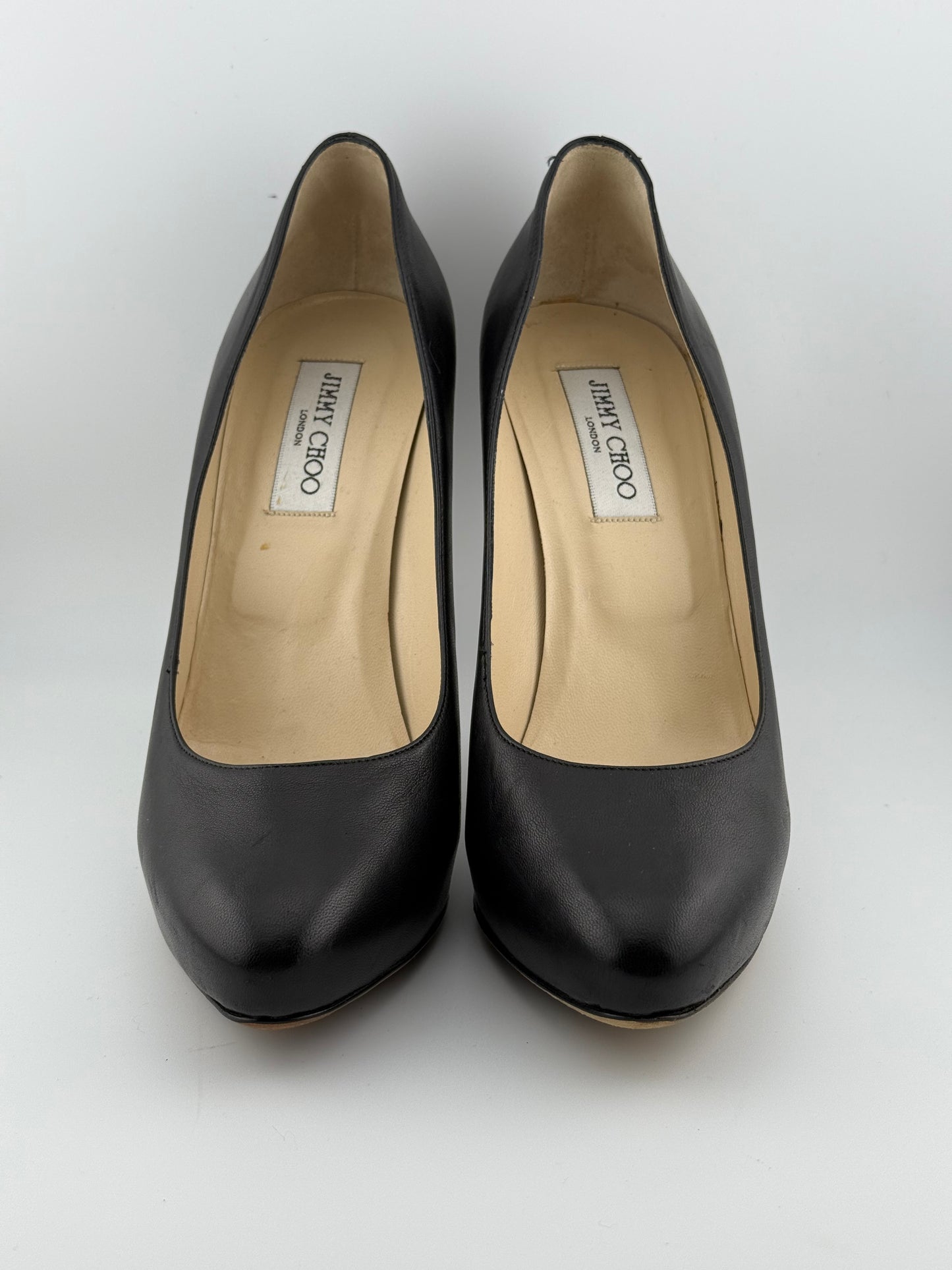 Jimmy Choo Heeled Pumps with Statement Heel - Black/Silver (EUR 40)