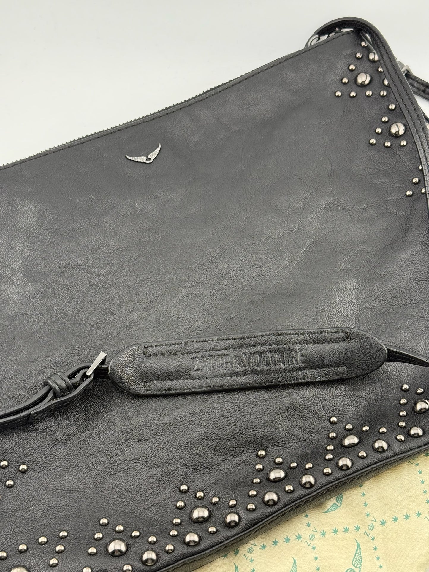 Zadig & Voltaire Clutch Bag with Cross Body Detachable Strap - Black