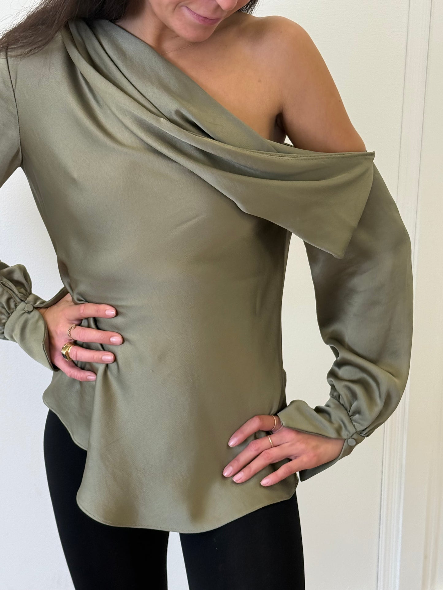 Jonathan Simkhai Alice Blouse - Green (Size XS)