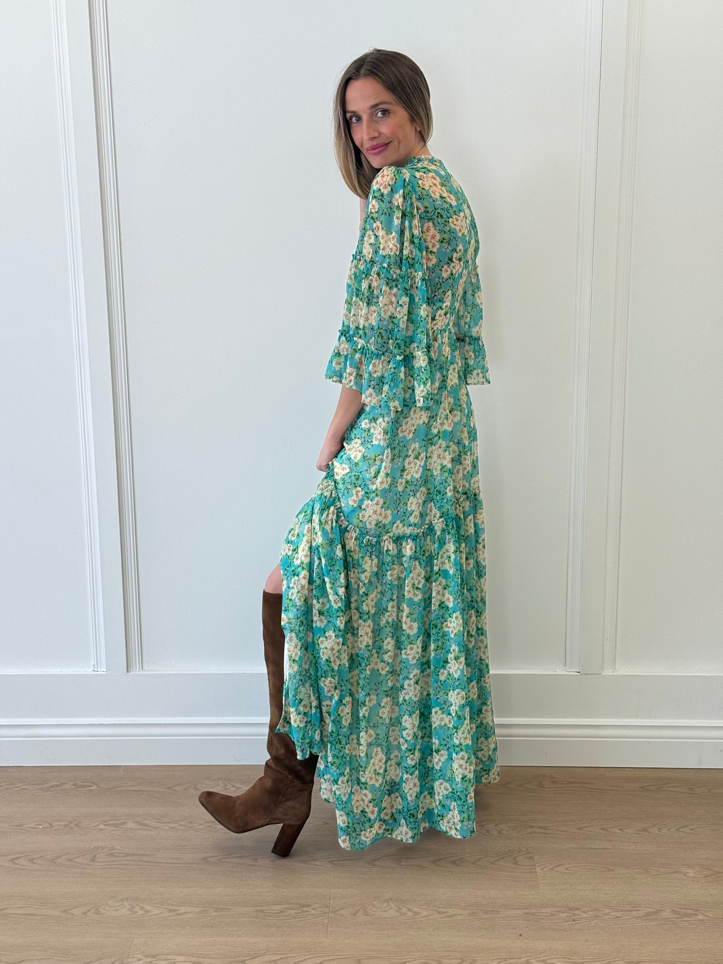 By TiMo Floral Maxi Dress - Turquoise (XS)