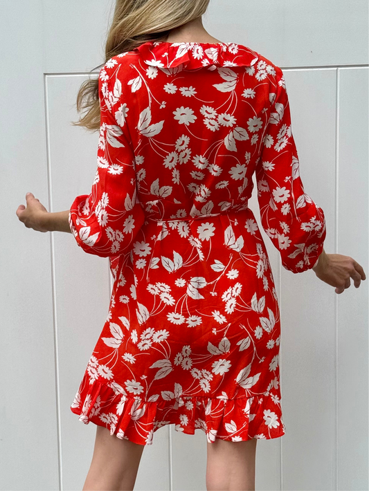 Rixo Floral Wrap-Around Dress (L)