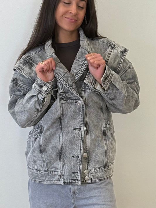 Isabel Marant Étoile Veronica Denim Jacket - Grey (Size 38)