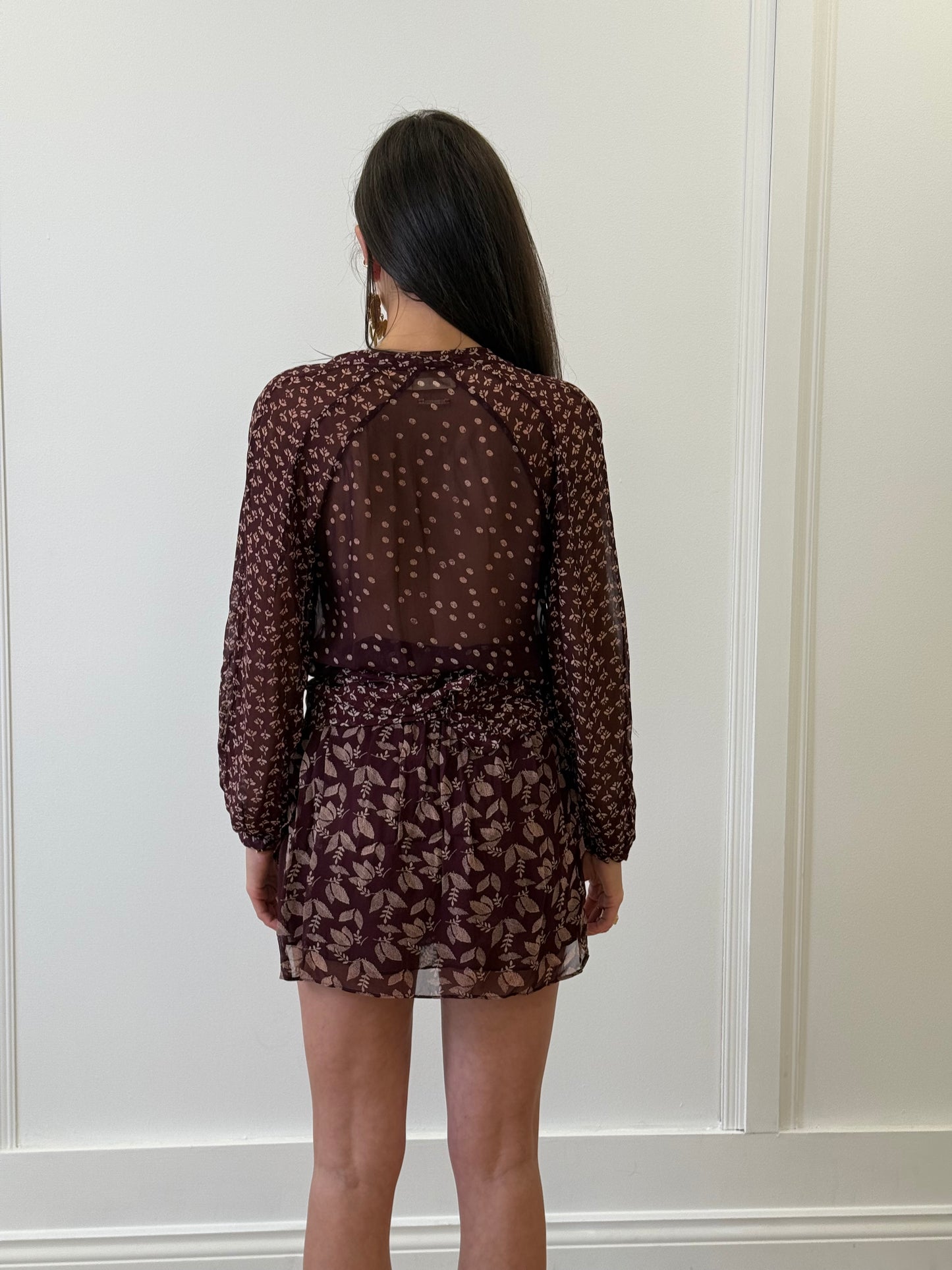 Isabel Marant Étoile Dress with Belt - Maroon (Size 36)