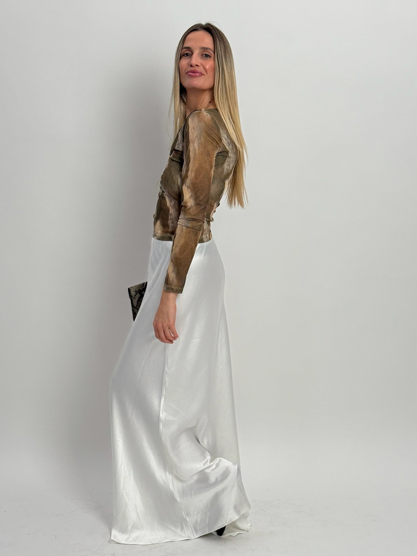 Self Portrait Billowing Maxi Skirt - White (Small)