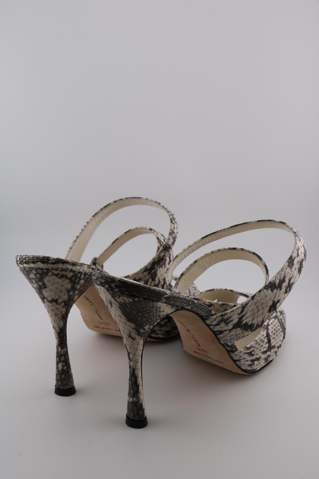 Manolo Blahnik Open Toe Heels with Cross Over Ankle Strap (EUR 39.5)