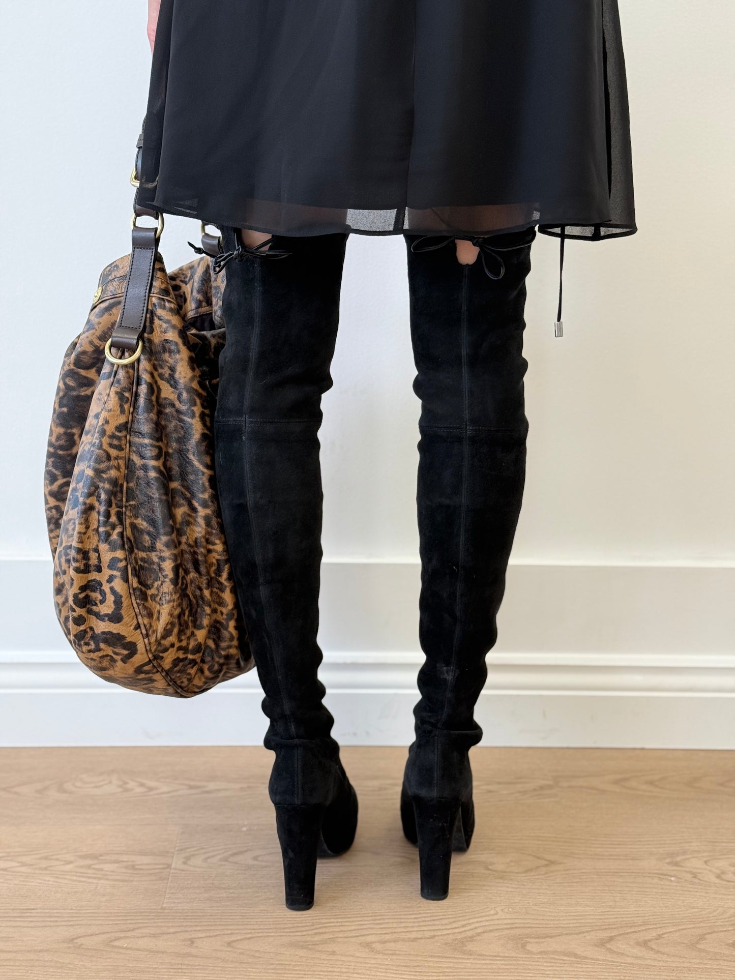 Stuart Weitzman Thigh High Heeled Boots - Black (EUR 38)