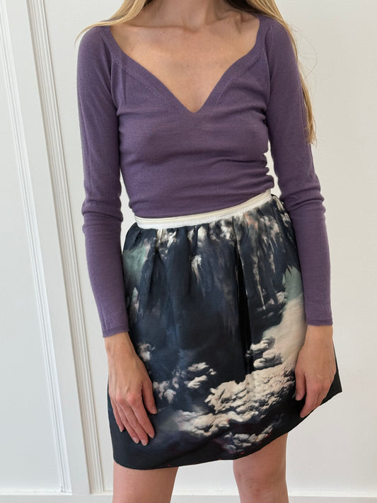 Prada V Neck Cashmere Jumper - Purple (Size 40)