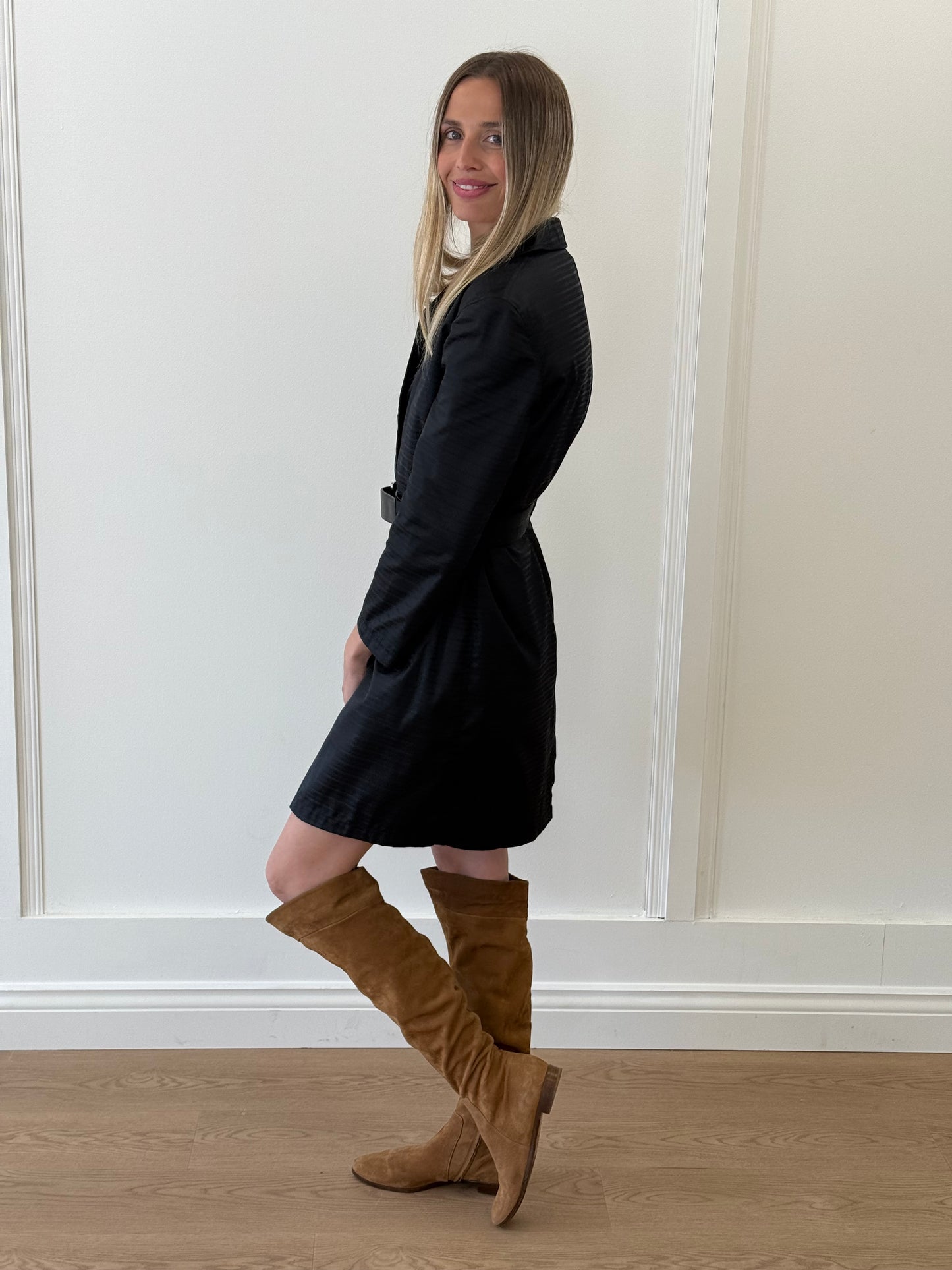 Prada Trench Belted Coat - Midnight Blue (IT 40)