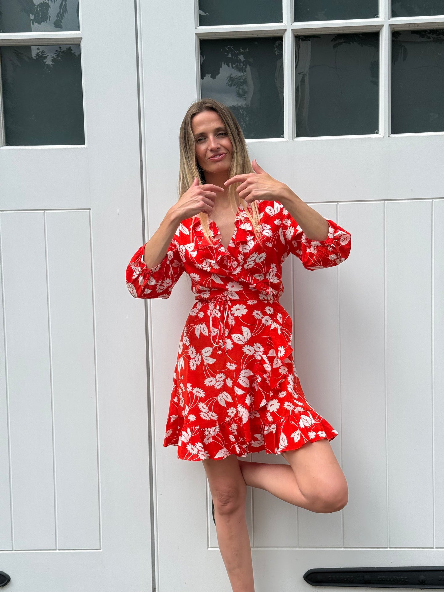 Rixo Floral Wrap-Around Dress (L)