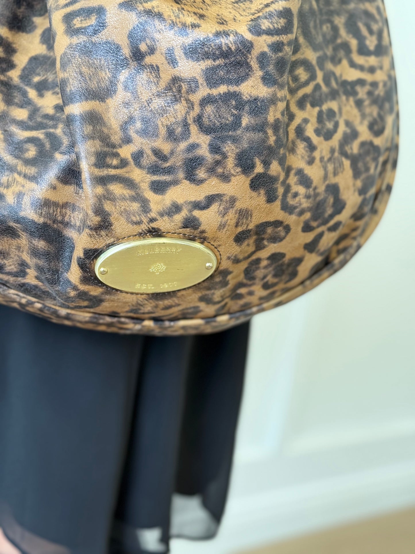 Mulberry Leopard Print Mitzy Hobo Bag