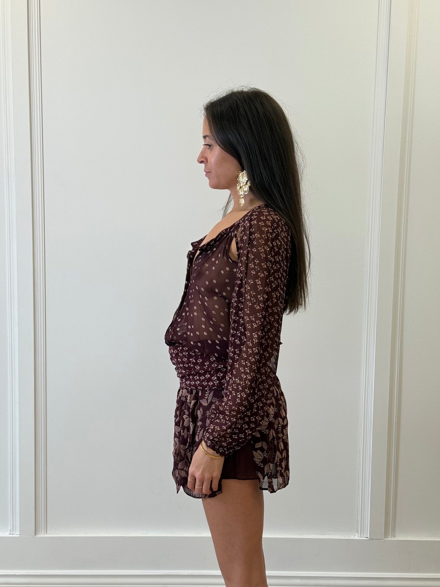 Isabel Marant Étoile Dress with Belt - Maroon (Size 36)