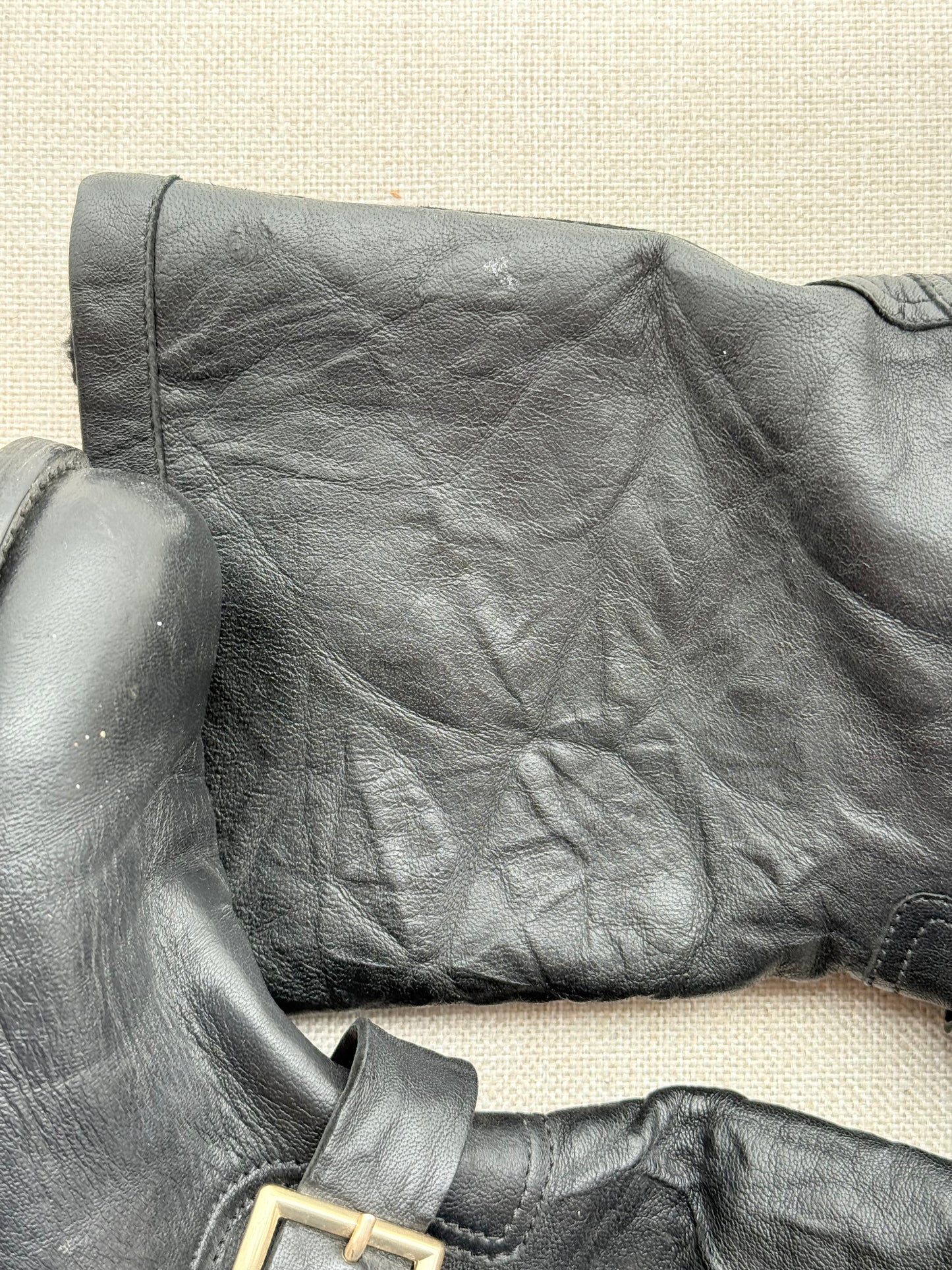 Jimmy Choo Mid-Calf Leather Boots with Fur Lining – Size 5