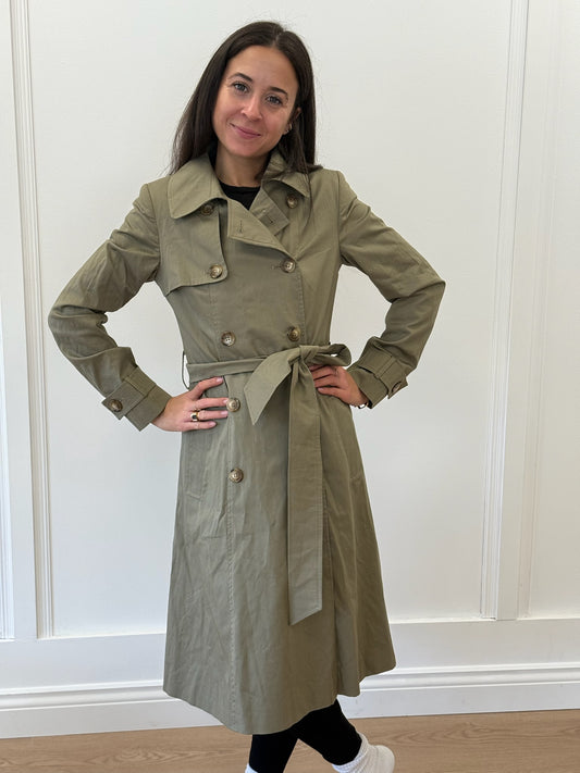 Helene Berman Khaki Green Trench Coat – Size XS