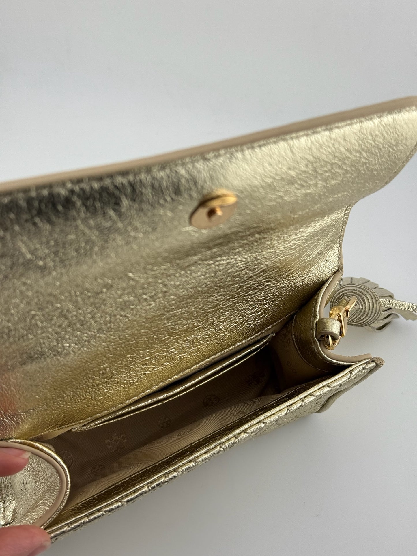 Tory Burch Fleming Cross Body Mini Bag - Gold
