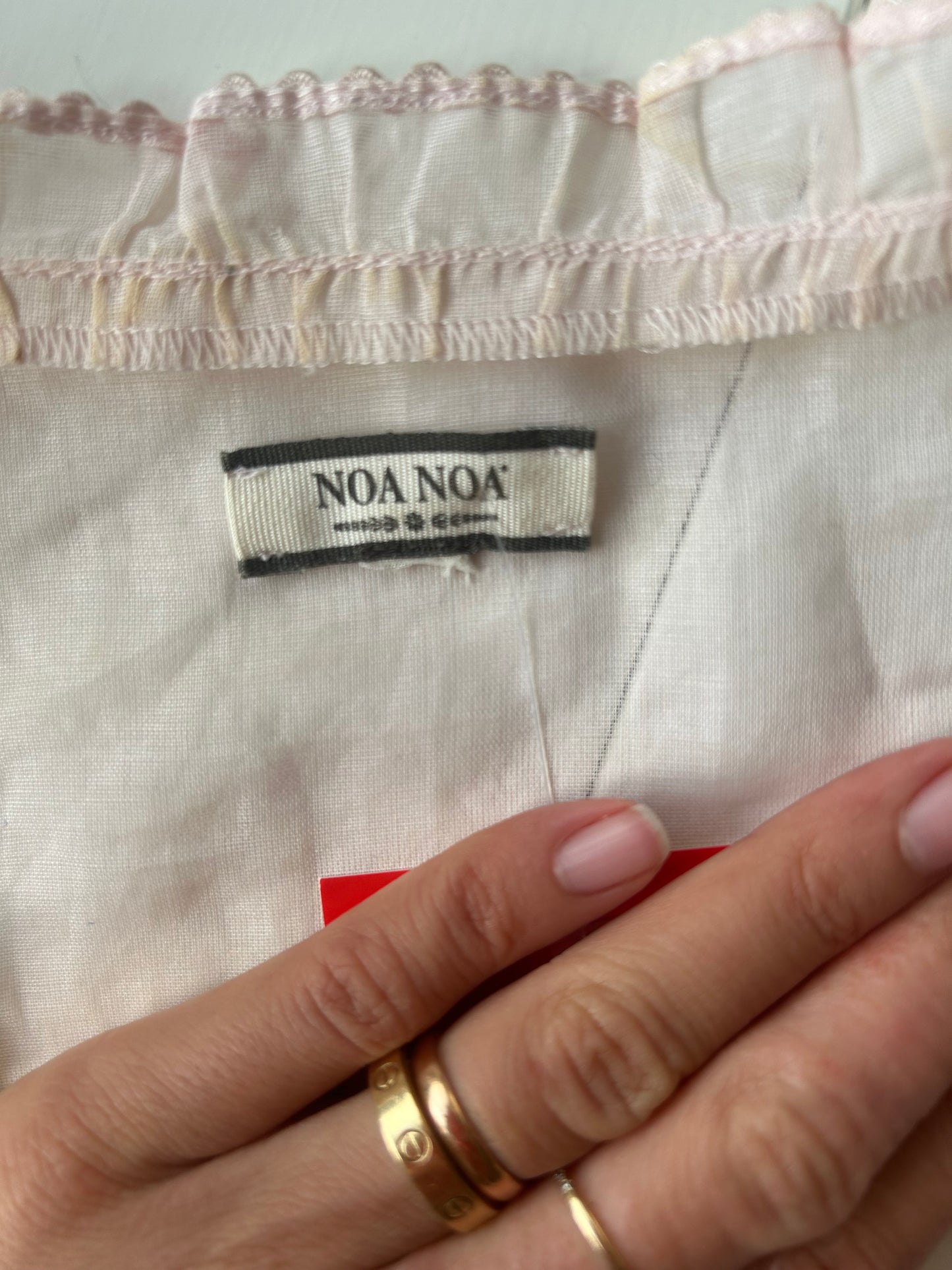 Noa Noa Pink Ruffle Sleeve Sheer Vest - Pastel Pink (Estimated Size S)