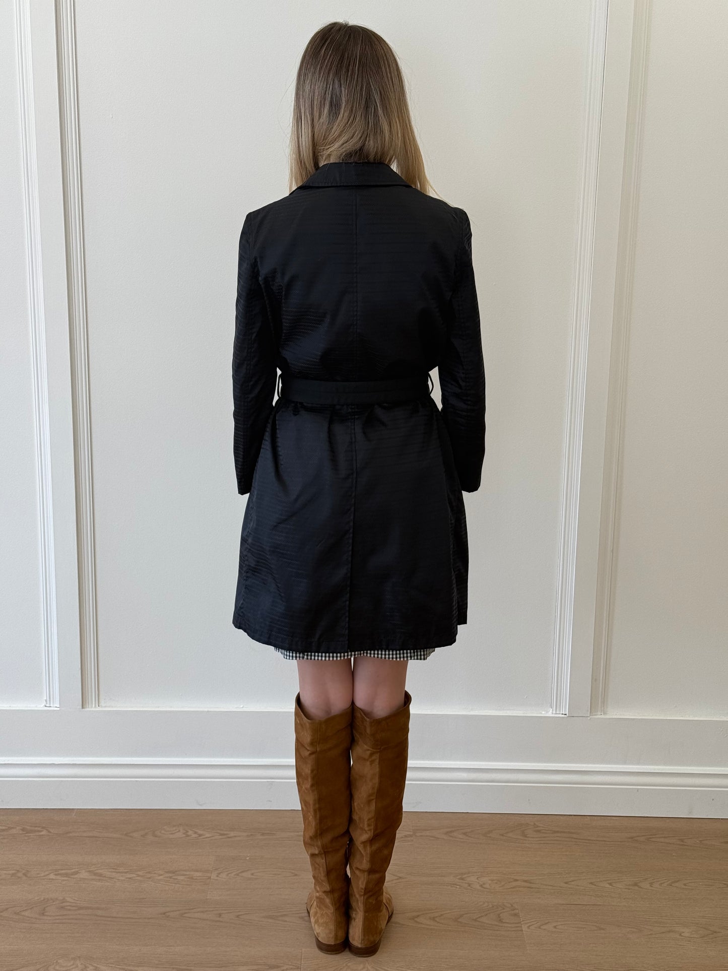 Prada Trench Belted Coat - Midnight Blue (IT 40)