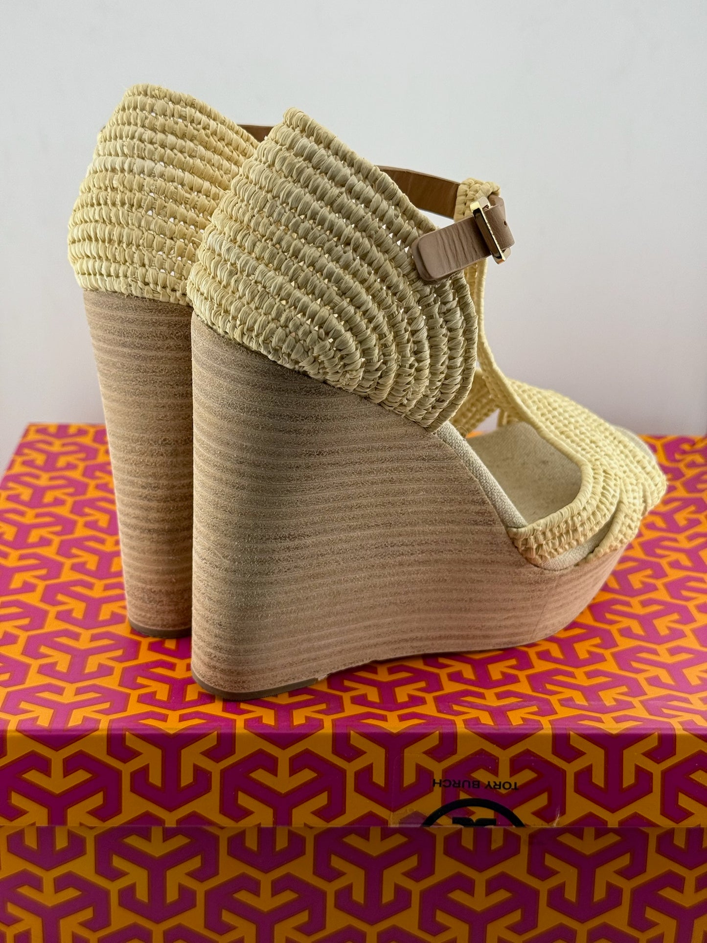 Tory Burch Natural Woven Wedges - Tan/Natural (EUR 37.5)