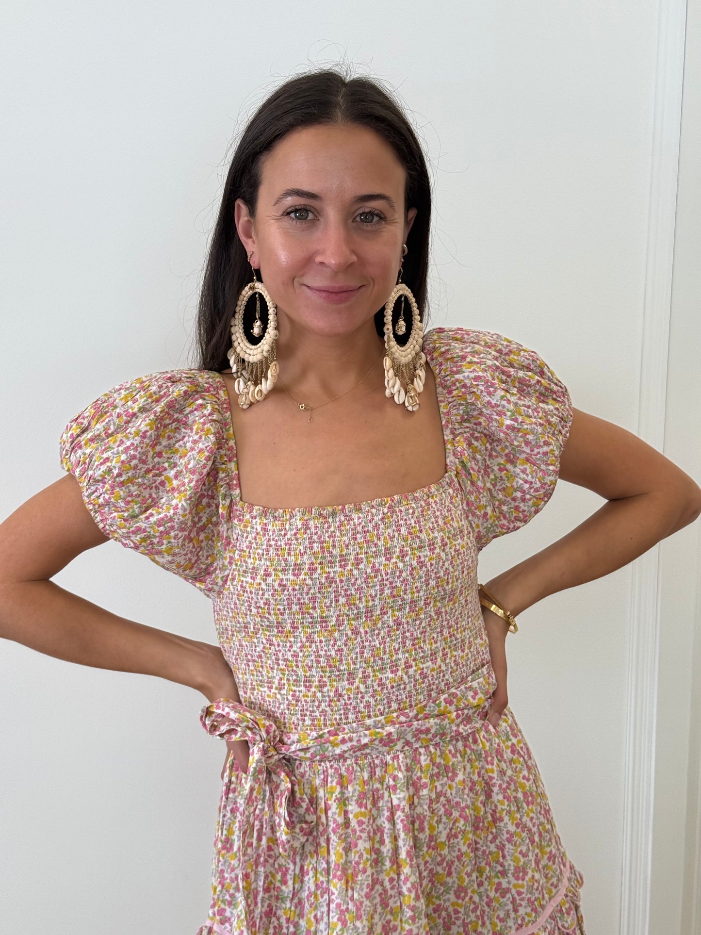 Love Shack Fancy Mid-Length Dress - Pink Floral (Size XS)