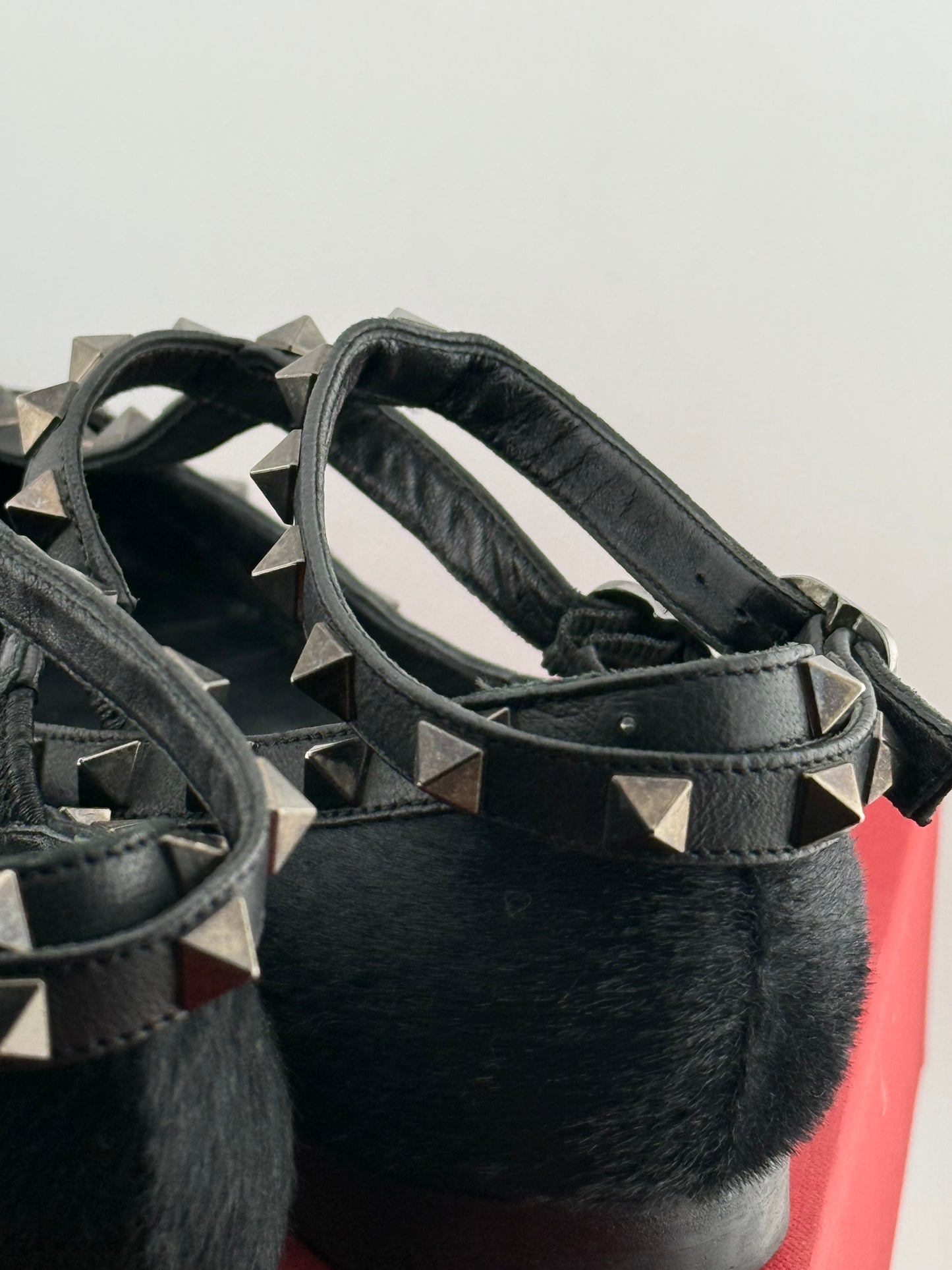 Valentino Rockstud Leather Ballet Flats - Black (Size 39)