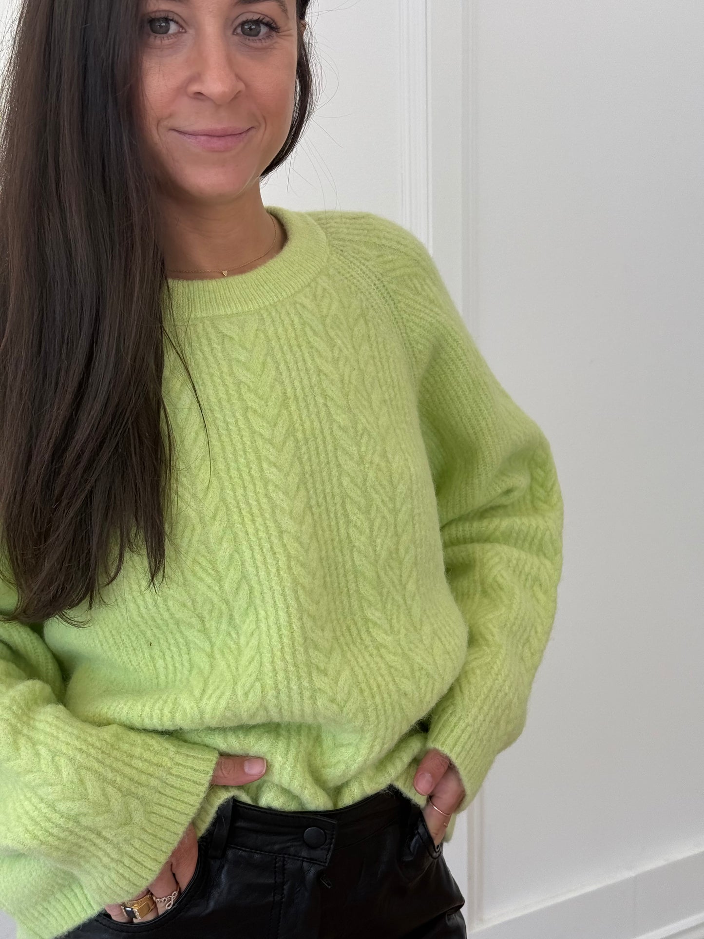 Maison & Montagut Bobby Cashmere Jumper - Neon Green (Medium)