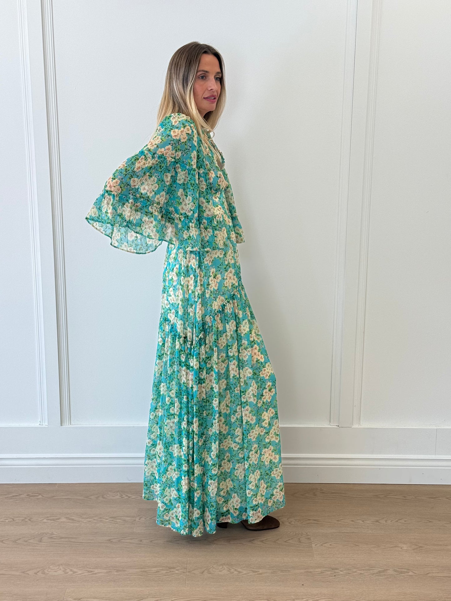 By TiMo Floral Maxi Dress - Turquoise (XS)