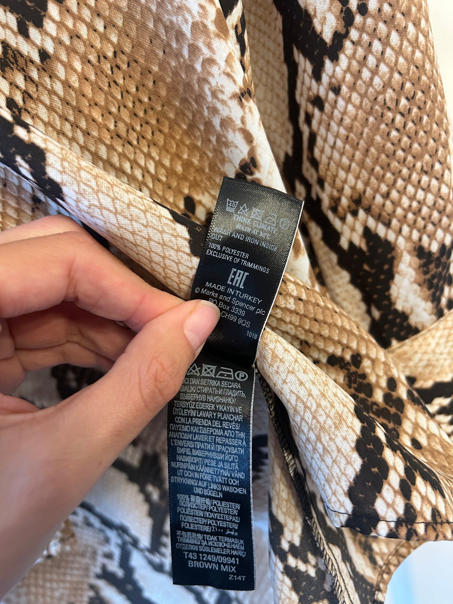 M&S Collection Snake Print Shirt – Size 6