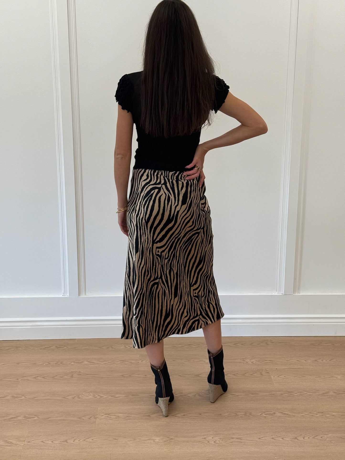 Anine Bing Tiger Print Skirt - Brown/Black (Estimated Size XS)