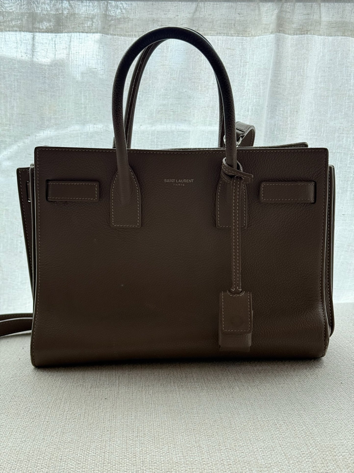 Saint Laurent Sac de Jour – Taupe Grained Leather